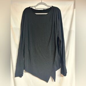 Betabrand Asymmetrical Black Long Sleeve Tee